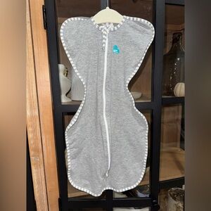 Love To Dream swaddle baby sleep sack arms up newborn size small grey